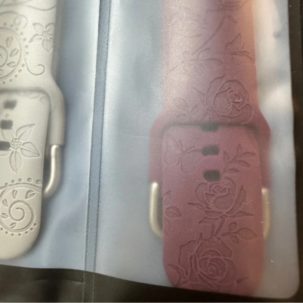 Floral Patterned Wearable Bands - Gray and Wine